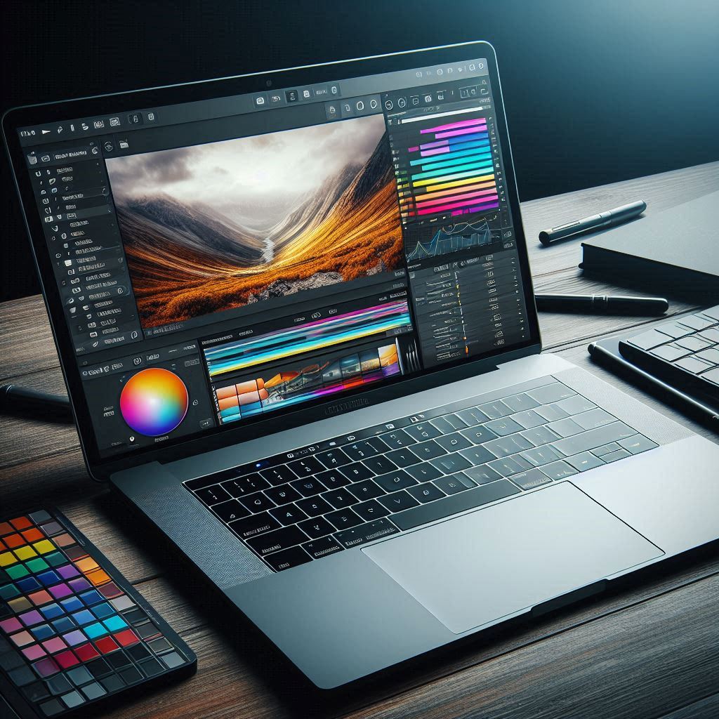 laptop with photo software